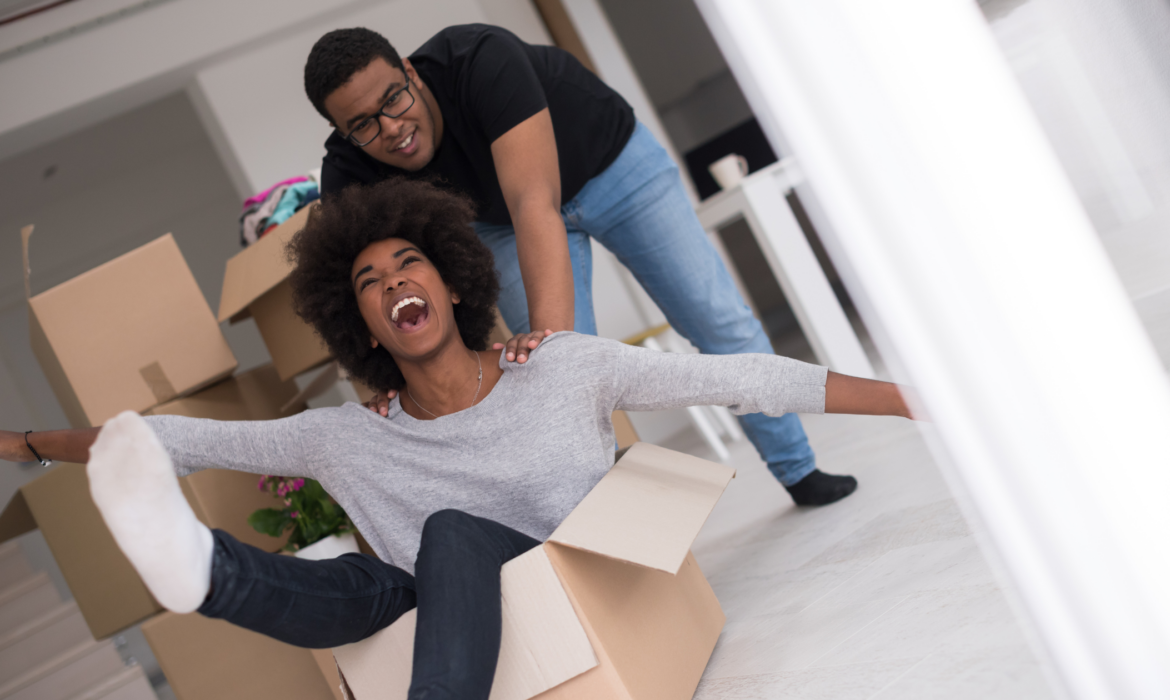 Couple Happy moving into home
