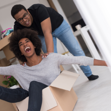 Couple Happy moving into home